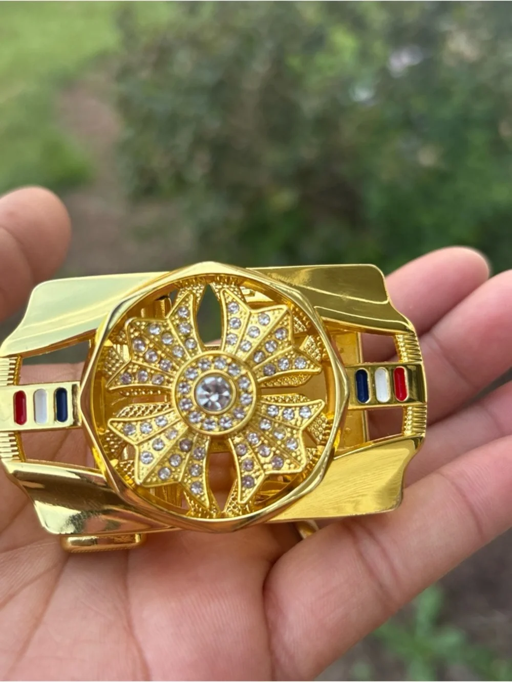 Gold Plated Decorative Money Clip with Crystal Accent